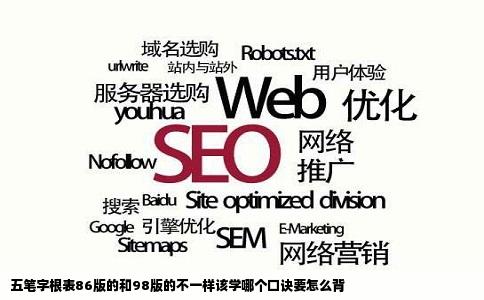 五笔字根表86版的和98版的不一样该学哪个口诀要怎么背
