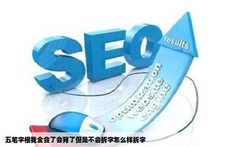 五笔字根我全会了会背了但是不会拆字怎么样拆字